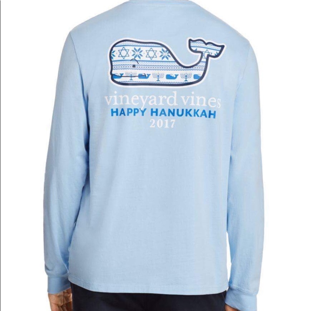 Men’s Vineyard Vines Happy Hanukkah Long Sleeve T